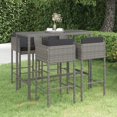 thumbnail image 1 of vidaXL 5 Piece Garden Bar Set with Cushions Poly Rattan Grey, 1 of 5