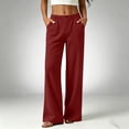 thumbnail image 2 of Women's Track Sweatpants with Pockets Fashion Casual High Waist Wide Leg Loose Solid Long Athletic Workout Pants, 2 of 6