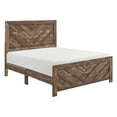 thumbnail image 3 of Rustic Brown Queen Bed Frame: Modern Wood Bedroom Furniture, Panel Design, 63.5"x84", Rustic Finish, Ships in 1 Box, Box Spring Required., 3 of 7
