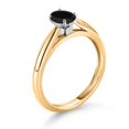thumbnail image 3 of Gem Stone King 0.40 Ct Oval Black Onyx 10K Yellow and White Gold Solitaire Engagement Ring (Size 5), 3 of 4