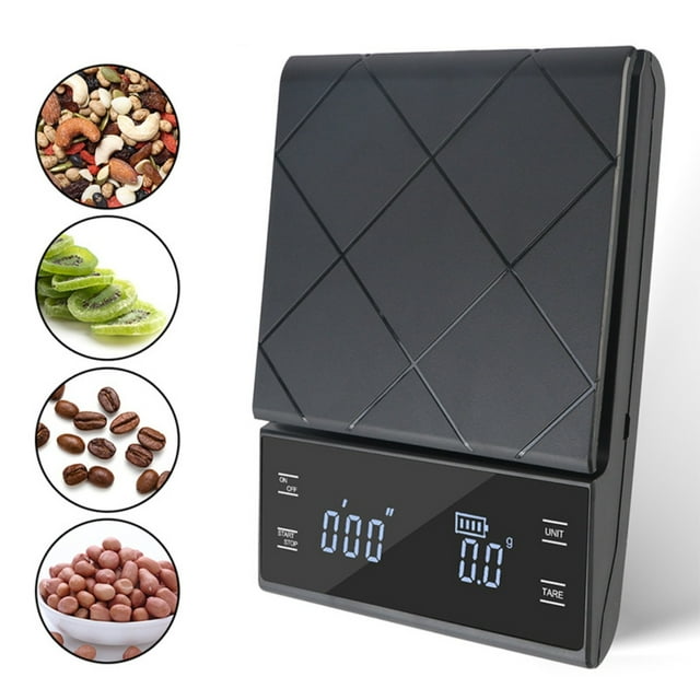 JMYHOAM Kitchen Gadgets Rechargeable Hand Brewed Coffee Scale LED Touchs Screen Electronic Scale Commercially Available Kitchen Scale 3KG With Timer Home and Kitchen