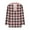 Pink, variant on Womens Plaid 3/4 Sleeve Tops Ladies Blouses Crew Neck Pleated Shirts Fashion Dressy Tunic Blouses Black L