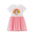 thumbnail image 2 of Bellafa Toddler Girls Tutu Dresses Ruffle Short Sleeve Summer Dress Prinecess Unicorn Birthday Party Tulle Dress 2-7Y, 2 of 7