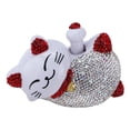 thumbnail image 1 of Fortune Lucky Cat - Figura decorativa para interior de coche, diseño de gato de la suerte, con diamantes de imitación, universal, para consola central, color rojo Jadeshay A, 1 of 8