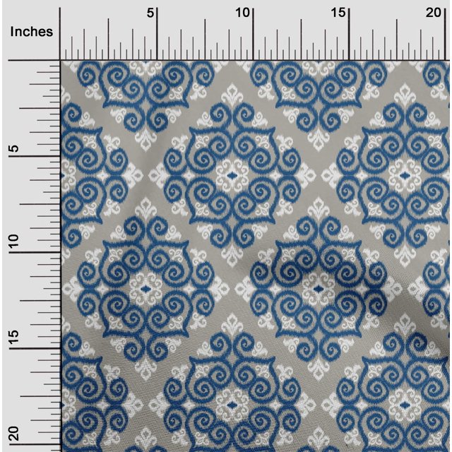oneOone Tissu Polyester Lycra Imprimé Tourbillon Ikat pour Couture, Largeur 56 Pouces