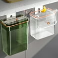 thumbnail image 2 of 7/9L Hanging Trash Can with Lid Clear Modern Large Capacity Wall Cabinet Door Under Sink Mount Waste Rubbish Garbage Storage Bin Kitchen Supplies, 2 of 6