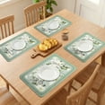 thumbnail image 3 of Placemats Set of 6 Leather Placemats for Kitchen Dining Table Decor Washable Waterproof Table Placemats Wipeable Table Mat Green 17.7*11.8inch, 3 of 6
