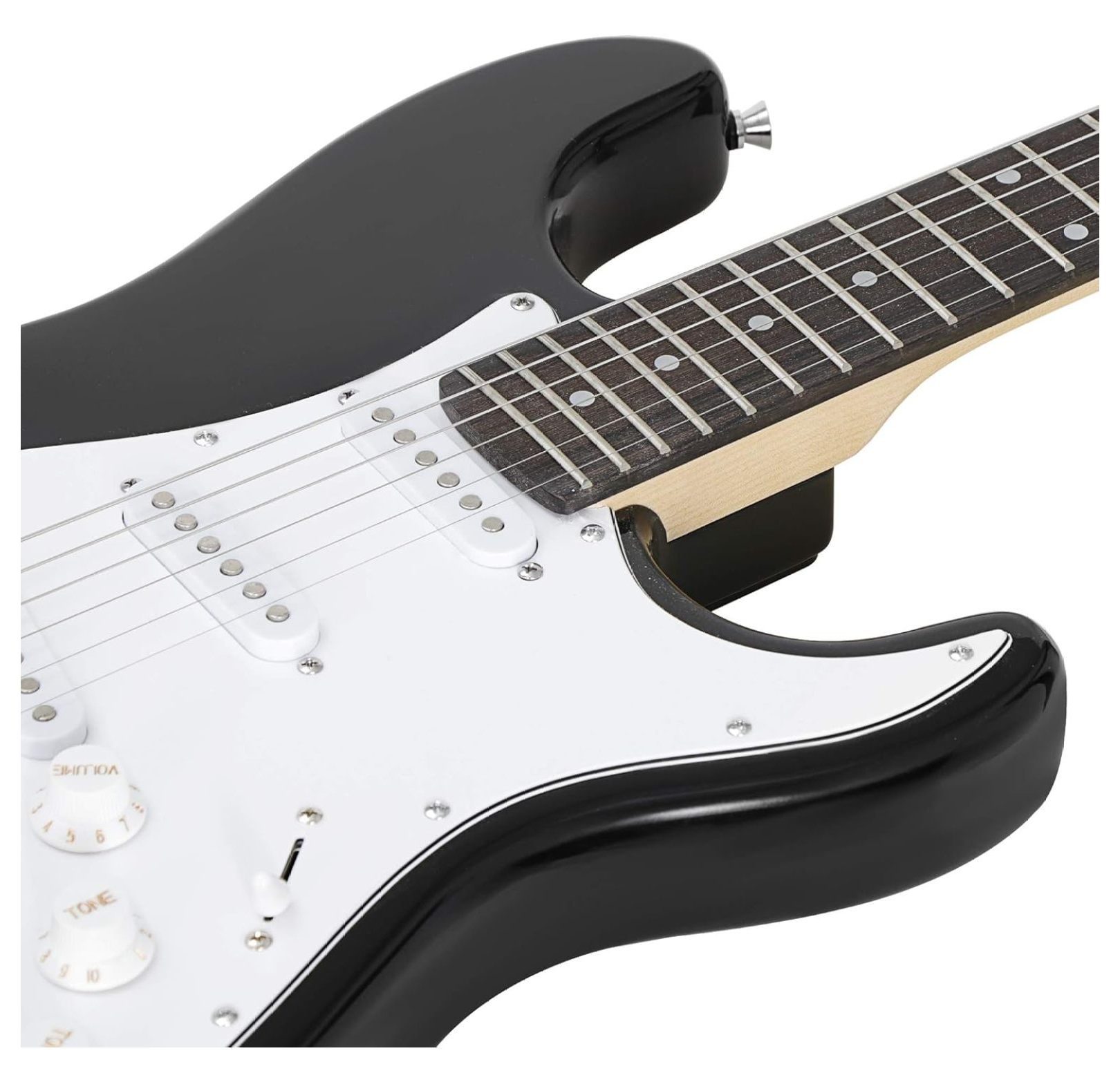 SONGMY 39" Full Size Electric Guitar Beginner Kit - with 10W Amp, Case & Accessories, Black Electric Guitar Package for Starters & Students