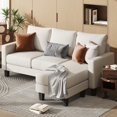 thumbnail image 4 of Homall Convertible Sectional Sofa Couch, Modern Linen Fabric L-Shaped Couch 3-Seat Sofa Sectional with Reversible Chaise for Small Living Room, Apartment and Small Space, White, 4 of 8