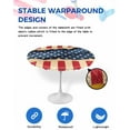 thumbnail image 2 of 4th of July Patriotic Star Stripe Fitted Round Tablecloths Elastic Edged Table Covers 45"-54",Retro USA Flag Memorial Day Waterproof Dining Room Table Cloth for Kitchen Holiday Party Tables Decor, 2 of 6