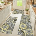 thumbnail image 4 of Findosom 3pcs Boho Kitchen Rug Set, Farmhouse Kitchen Runner Rugs and Mat, Washable Non Slip Kitchen Mats Vintage Kitchen Floor Mat Carpet for Hallway Laundry Room Sink 20"x32"+20"x47"+20"x59" Yellow, 4 of 9