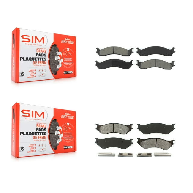 SIM Front Rear Semi-Metallic Brake Pads Kit for Car 2001-2002 Dodge Ram 2500 3500 KSM-100291