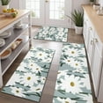 thumbnail image 2 of Gray Daisy Flower White Blooms Pattern Kitchen Rugs Sets Of 3,Kitchen Runner Rugs Non Skid Washable,Decorative Kitchen Floor Mats for Kitchen,Sink,Laundry,17"x30"+ 17"x47" + 17"x59", 2 of 6