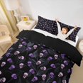 thumbnail image 2 of Homewish Gothic Skeleton Bedding for Teens, Halloween Skull Graffiti Duvet Cover Full, Black Reversible, 3-Piece, 1 Duvet Cover and 2 Pillowcases, 2 of 6
