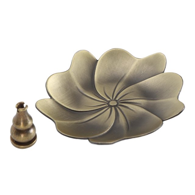 Dekaim Sakura Flor Incienso Soporte Quemador De Incienso De Aleación Alivio del Estrés Exquisita Bandeja De Incienso con Soporte De Varilla De Incienso De Calabaza para Dormitorio(2)