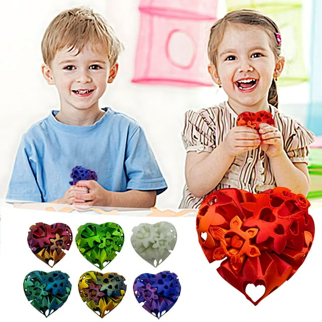 Fidget Toys for Adults - Hollow Heart Stress Relief Gifts with Advanced Printing Technology
