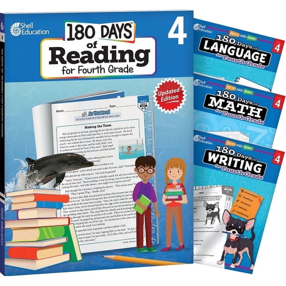 180 Daysâ„¢: Reading, Math, Writing, & Language Grade 4: 4-Book Set (Other)