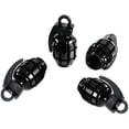thumbnail image 2 of Xotic Tech Tire Wheel Valve Stem Air Dust Cover Caps Set Metal Black Grenade Bomb(4pcs), 2 of 3