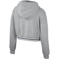 thumbnail image 3 of Women's The Wild Collective Heather Gray Penn State Nittany Lions Cropped Shimmer Pullover Hoodie, 3 of 3