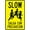 Warning Sign 1, variant on Slow Spanish Warning Sign - 8"x12" Security Safety Metal Sign, Bilingual Traffic Decor for Business Office Home Street Road