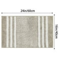 thumbnail image 6 of REGALWOVEN Striped Chenille Bathroom Rug with Edges, Non-Slip Bathroom Floor Mat, Machine Washable Khaki 16" x 24", 6 of 6