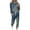 zc-Blue, variant on Hvyesh Women's Plus Size Pajama Sets Casual 2Pcs Lounge Sets Sleepwear Long Sleeve Pullover Tops Long Joggers Pants with Pockets