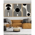 thumbnail image 5 of SHENIFY 24x36in3pcs Nautral Framed Black Abstract Wall Art Decor Duotone Minimal Dark Brush Stroke Prints Shapes Illustrations Modern Art Decorative Ready To Hang, 5 of 5