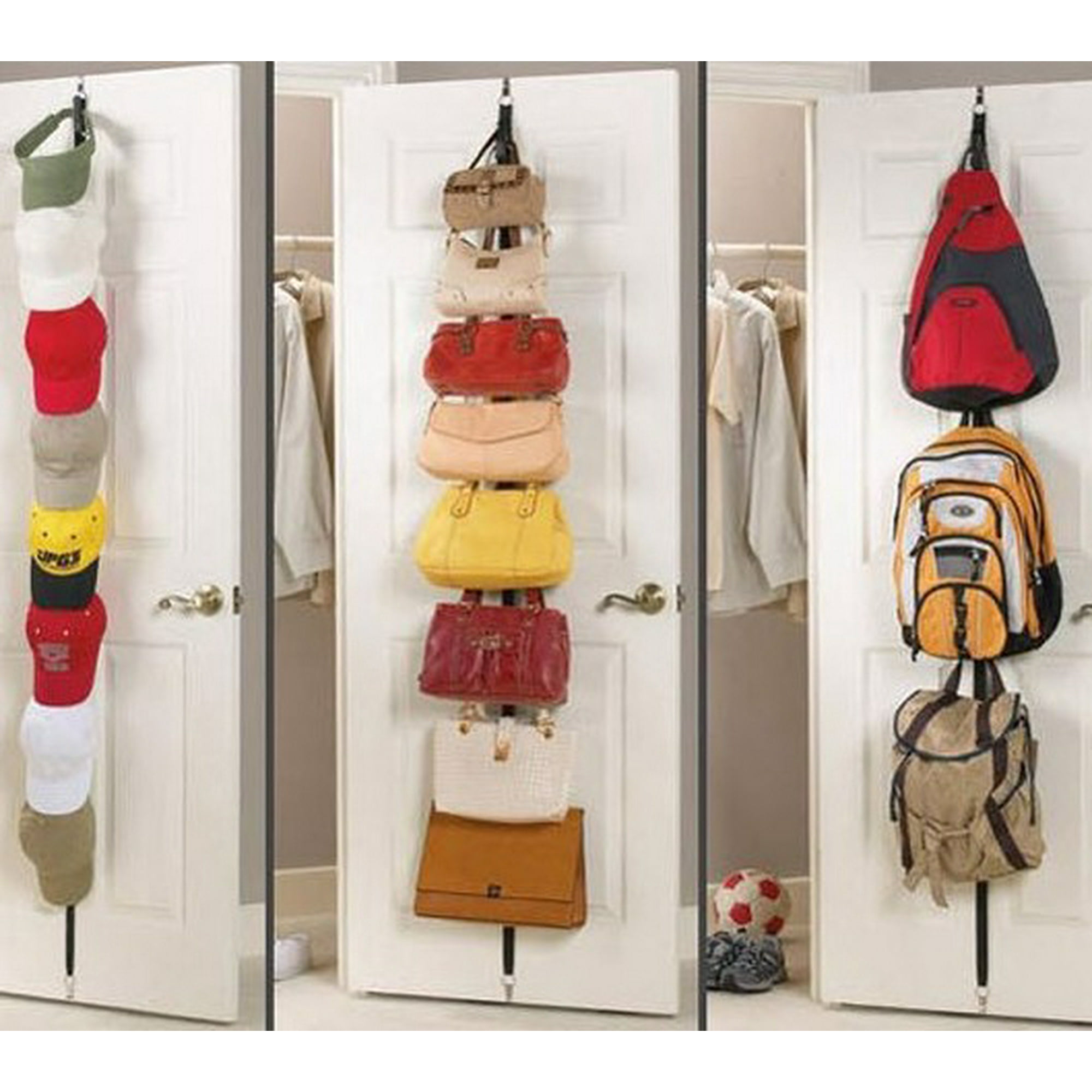 Over Door Straps Hanger Adjustable 8 Hooks Clothes Rack Organizer for Bag Hanger Handbag Organizer Purse Hanger Hat Holder Versatile Walmart