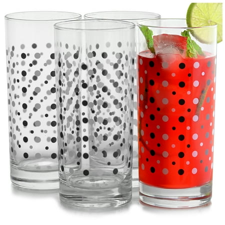 - 4-Piece 16.25 oz Cooler Glass Set, Decorated