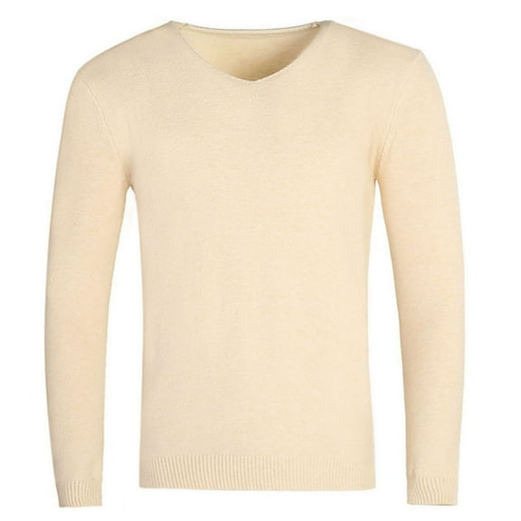 DPTALR George Men's Slim Fit Cable Knit Sweater - Round Neck, Warm, Winter Long Sleeve Pullover #Beige Big and Tall L