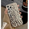thumbnail image 2 of Pleated Silver Foil Water Ripple Glossy Soft Phone Case Compatible with iPhone Case (Silver,iPhone 11 Pro), 2 of 6