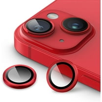 Camera Lens Protector Designed for Apple iPhone 13 Camera Lens Shield, Case Friendly Metal HD Clear Tempered Glass Lens Cover for Apple iPhone 13,Red