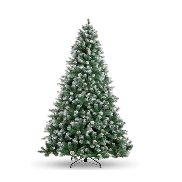 7.5-foot pre-lit pine artificial christmas tree con warm blanca lights y pine cones