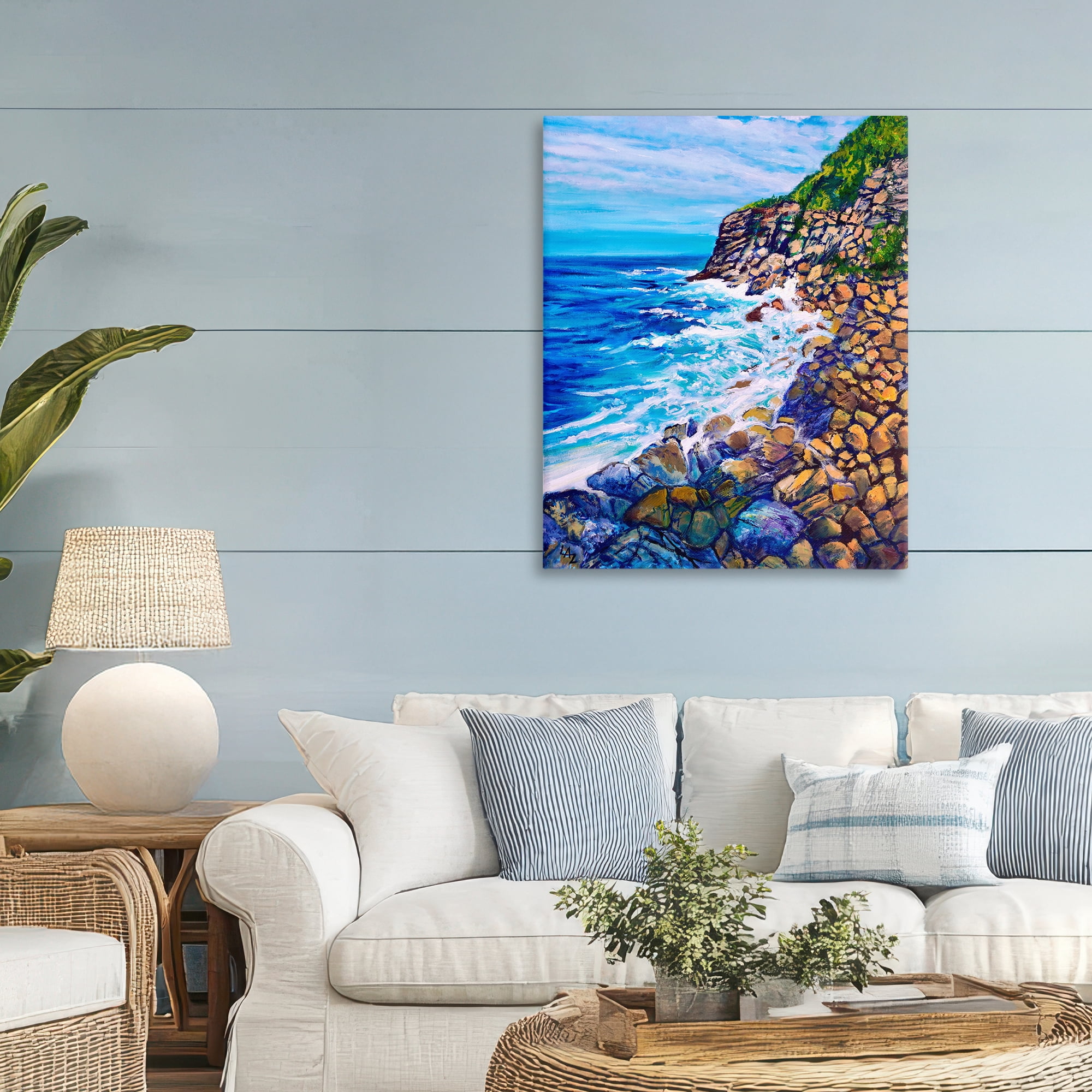 Stupell Industries Cliffside Ocean Spray Canvas Wall Art, design by Lee Ann Zirbes