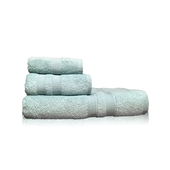 Puffy Cotton Luxury Hotel & Bath Towel Set (1 x Bath Towel + 1 x Hand Towel + 1 x Washcloth ) - Blue