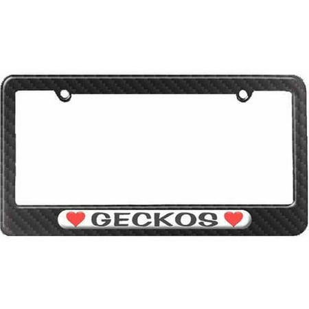 Plated Gecko - Geckos Love with Hearts License Plate Tag Frame, Multiple Colors
