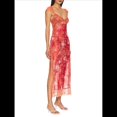 thumbnail image 2 of Vestidos Largos de Verano Y2K con Encaje, Retazos, , Estampado Floral, Escote Corazón, Espalda Descubierta y Abertura para Mujer Color Naranja M, 2 of 7