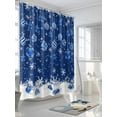 thumbnail image 3 of Navy Blue Christmas Balls Shower Curtain Set ，Waterproof Fabric Shower Curtains Winter Xmas Ball Snowflakes Scenery Shower Curtains for Bathroom,Bathroom Decor 72"x72", 3 of 6