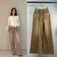 thumbnail image 1 of Nuevo Mirad ED pantalones vaqueros hasta el suelo con flecos y pierna recta para mujer, cintura alta, corte holgado, adelgazantes y versátiles, 1 of 5
