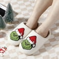 thumbnail image 5 of CHICVOMEY Christmas Slippers for Women Men Cute Cartoon Winter Soft Cozy Home Non-Slip Soft Plush Slip-on Wool Lined House Shoes, 5 of 8