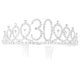 thumbnail image 1 of 1PC Rhinestone Crown with Alloy Insertion Hair Comb Decorative Crown Hair for 30th Birthday (Silver), 1 of 4