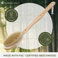 thumbnail image 2 of Hydrea London Classic Body Brush with 100% Natural Bristle, Exfoliating & Anti-Cellulite Bath Brush, 2 of 7