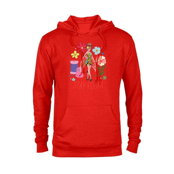 Disney Princess Tinker Bell Stay Feisty - Pullover Hoodie for Adults - Customized-Red