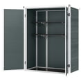 thumbnail image 1 of Outdoor Plastic Garden Storage Shed with Lockable Double Doors & Foldable Shelves, Wood-Effect Distressed Grey Weather-Resistant Tool Shed for Patio, Backyard, 52.8"W x 66.9"H, 1 of 7