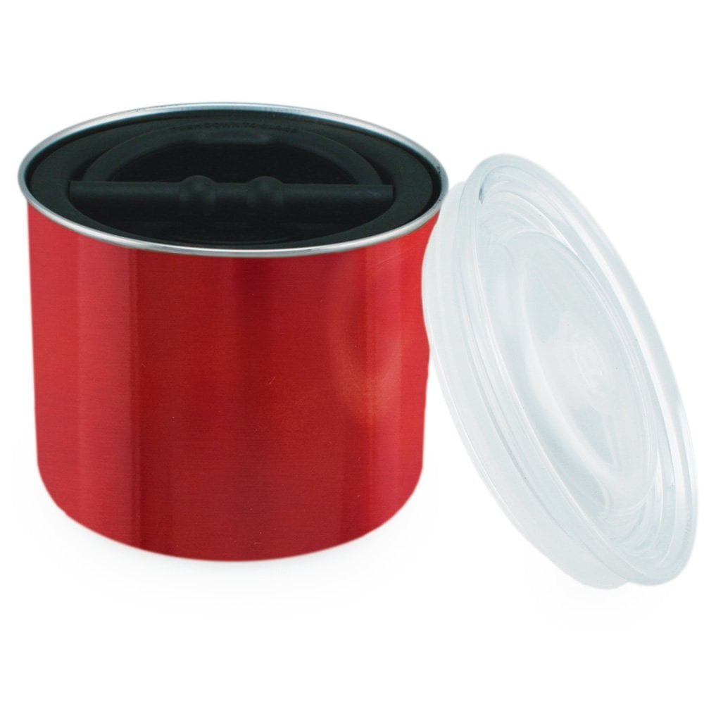 red coffee container