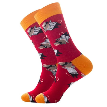 

fvwitlyh Womens Hiking Socks No Show 6 Pairs Of Spring And Autumn New Printed Men s Medium Tube Socks Sock Packs