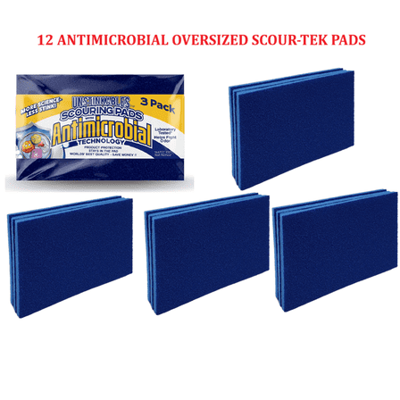 The Unstinkables™ Scour-Tek Antimicrobial Oversized Scouring Sponge Sheets, 12-Pack