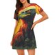 thumbnail image 1 of Fotbe Hawaiian Style Bald Eagle Bata de Dormir para Mujer con Estampado, Camisón de Algodón de Manga Corta, Ropa de Dormir Casual, 1 of 6