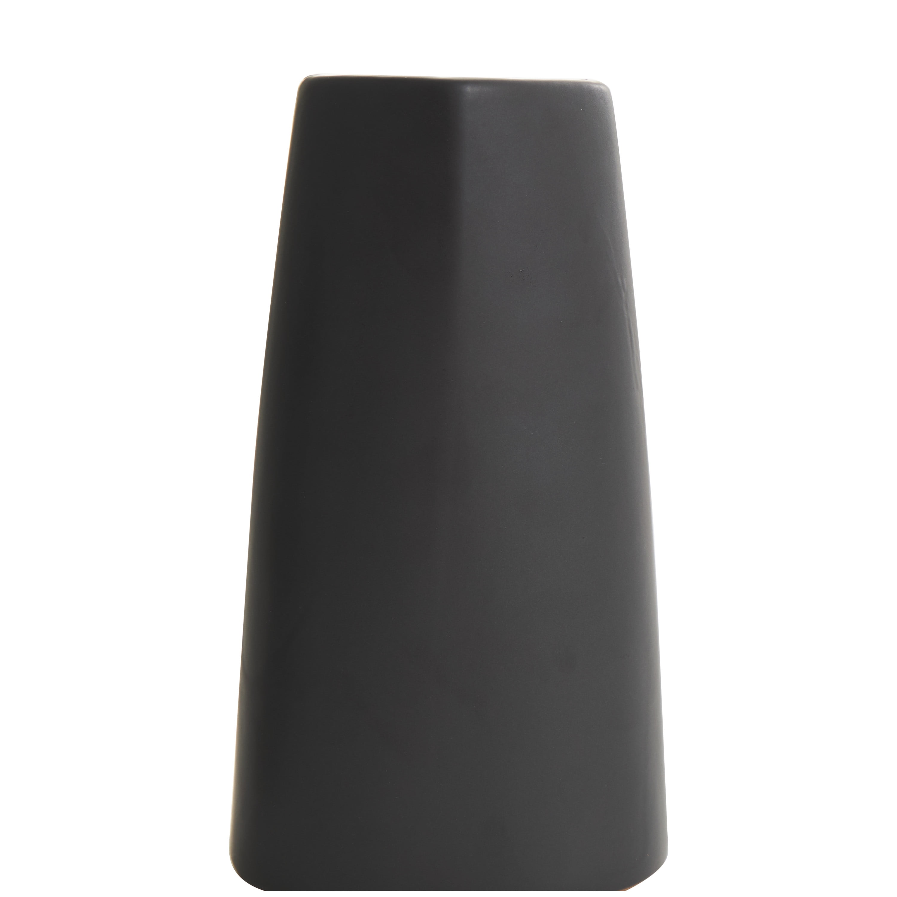 DecMode 5"W, 9"H Minimalistic Dimensional Black Ceramic Vase with Varying Shapes, Set of 3