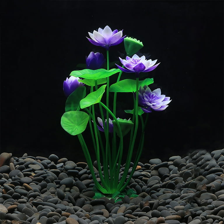 Artificial Lotus Flowers For Aquarium: 2 Pack Fish Tank Plants Decorations, 8.3 Yellow & Pink From Phgate, $9.75